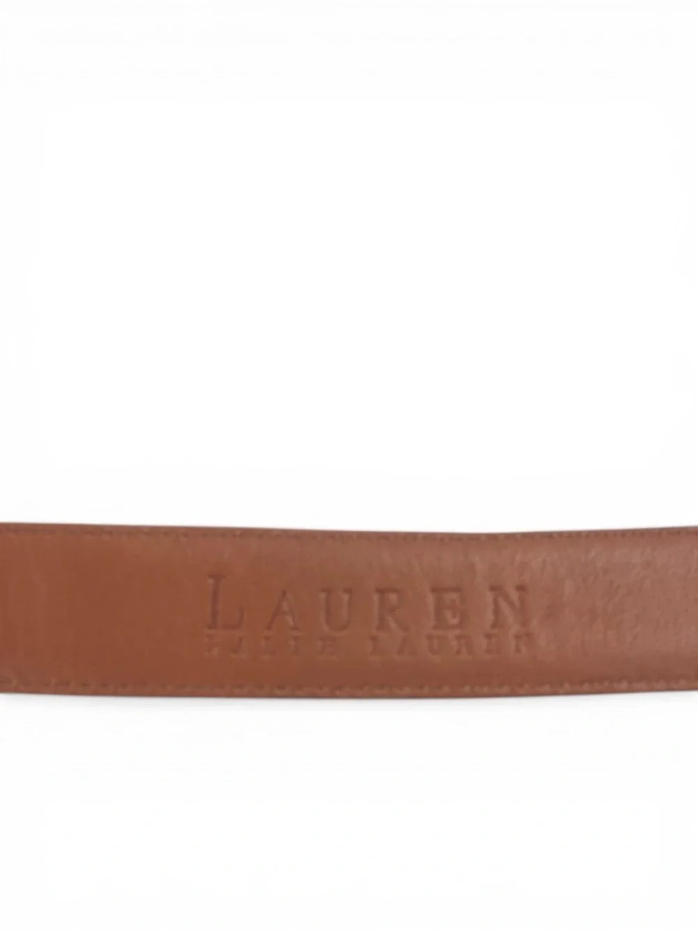 Lauren Ralph Lauren LRL Italian Leather Croc Embossed Belt in Brown Size L